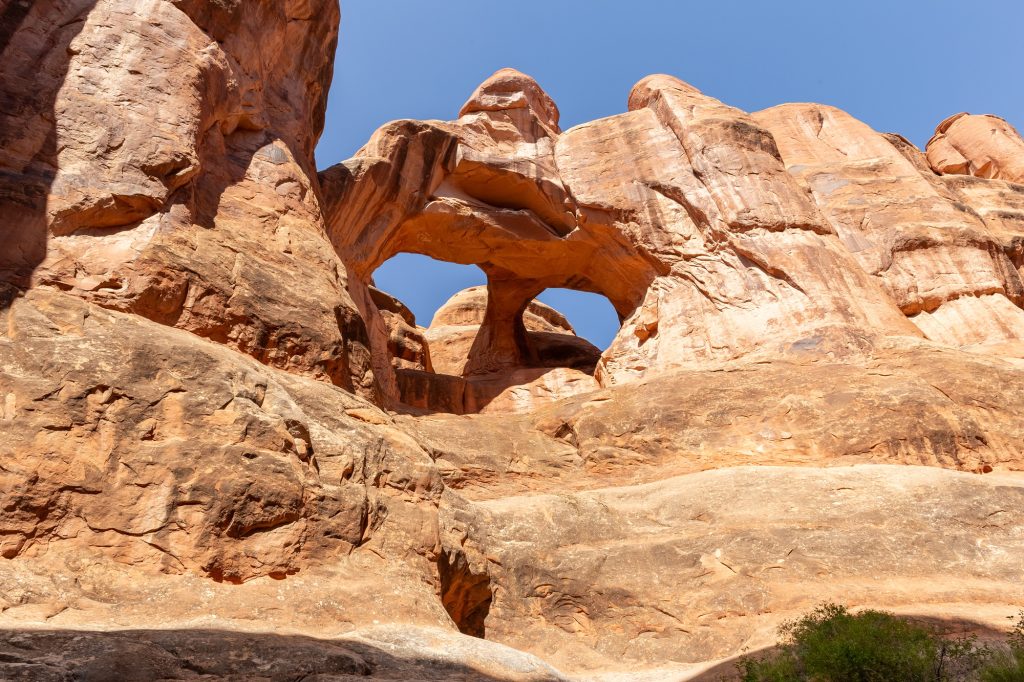 Twin or Skull Arch in Fiery Furnace Trail Utah USA